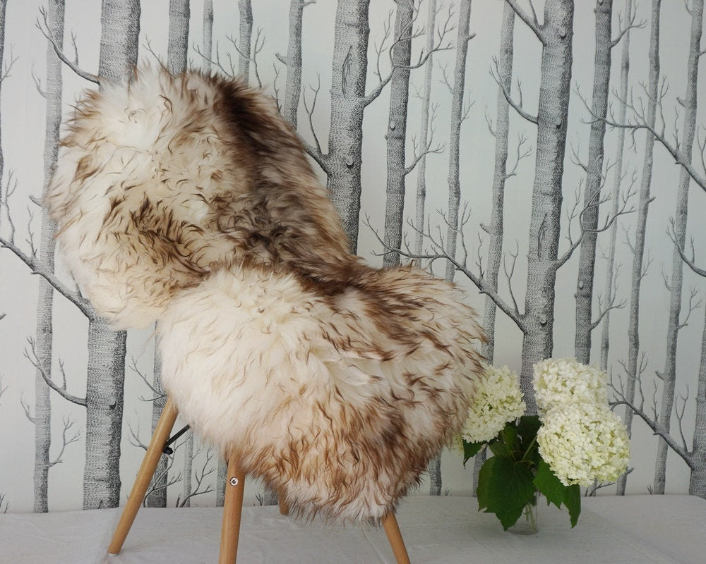 Original Brown Mouflon 48" x 28" Genuine Natural Sheepskin Genuine Natural Sheepskin Rugs Exclusive Rug Gray Rugs Outdoor Cheap Rugs