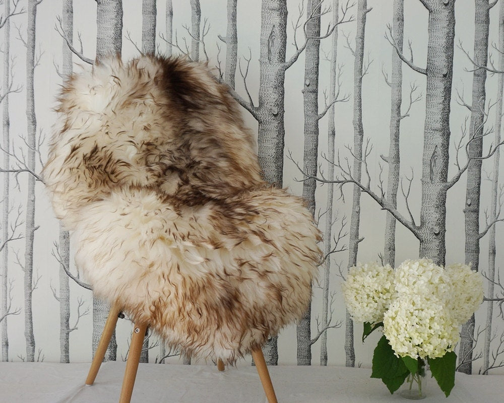 Original Brown Mouflon 48" x 28" Genuine Natural Sheepskin Genuine Natural Sheepskin Rugs Exclusive Rug Gray Rugs Outdoor Cheap Rugs