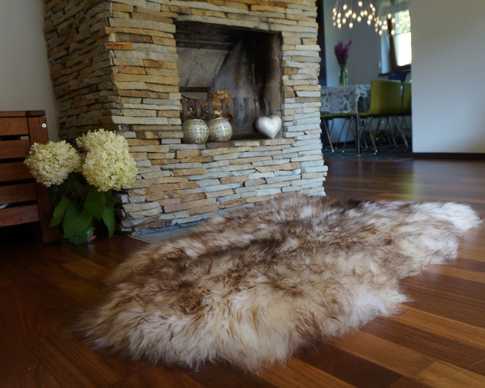 Original Brown Mouflon 48" x 28" Genuine Natural Sheepskin Genuine Natural Sheepskin Rugs Exclusive Rug Gray Rugs Outdoor Cheap Rugs