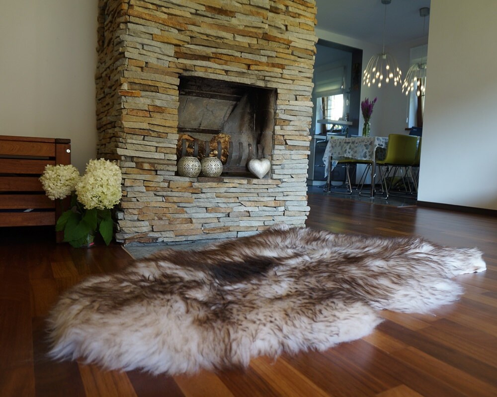 Original Brown Mouflon 50" x 30" Genuine Natural Sheepskin Genuine Natural Sheepskin Rugs Exclusive Rug Gray Rugs Outdoor Cheap Rugs