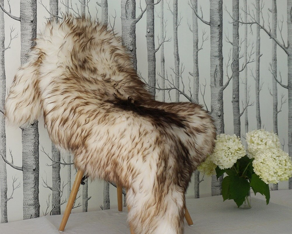 Original Brown Mouflon 50" x 30" Genuine Natural Sheepskin Genuine Natural Sheepskin Rugs Exclusive Rug Gray Rugs Outdoor Cheap Rugs