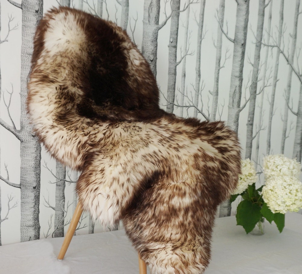 Original Brown Mouflon 50" x 28" Genuine Natural Sheepskin Genuine Natural Sheepskin Rugs Exclusive Rug Gray Rugs Outdoor Cheap Rugs