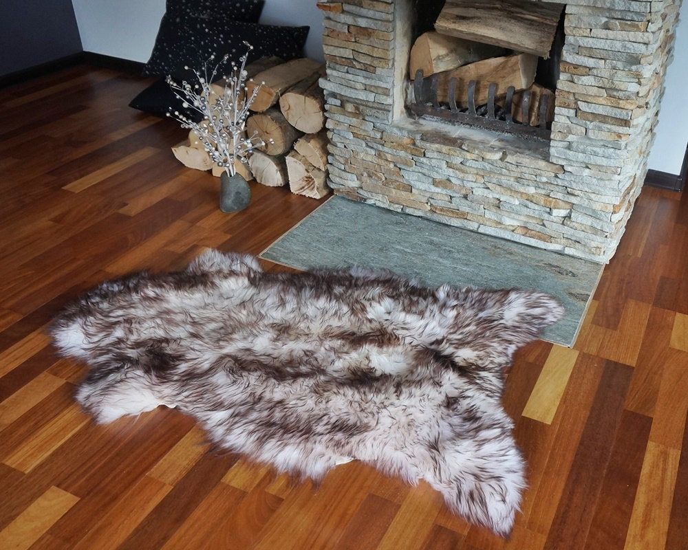 Original Brown Mouflon Genuine Natural Sheepskin Genuine Natural Sheepskin Rugs Exclusive Rug Throw Rugs Carpet Outdoor Cheap Rugs Shag