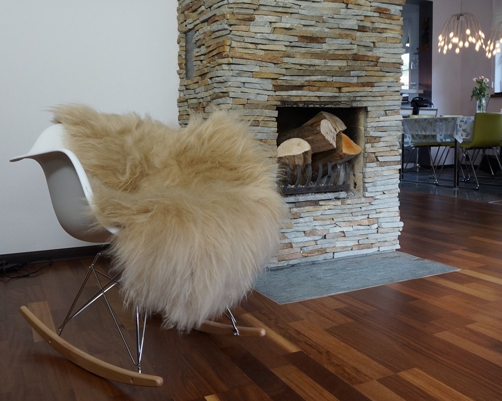 SHEEPSKIN Icelandic Cream Throw Genuine leather Sheep Skin 52"x 32" Decorative White Rug Natural Throw Rugs Carpet Outdoor Rugs Che