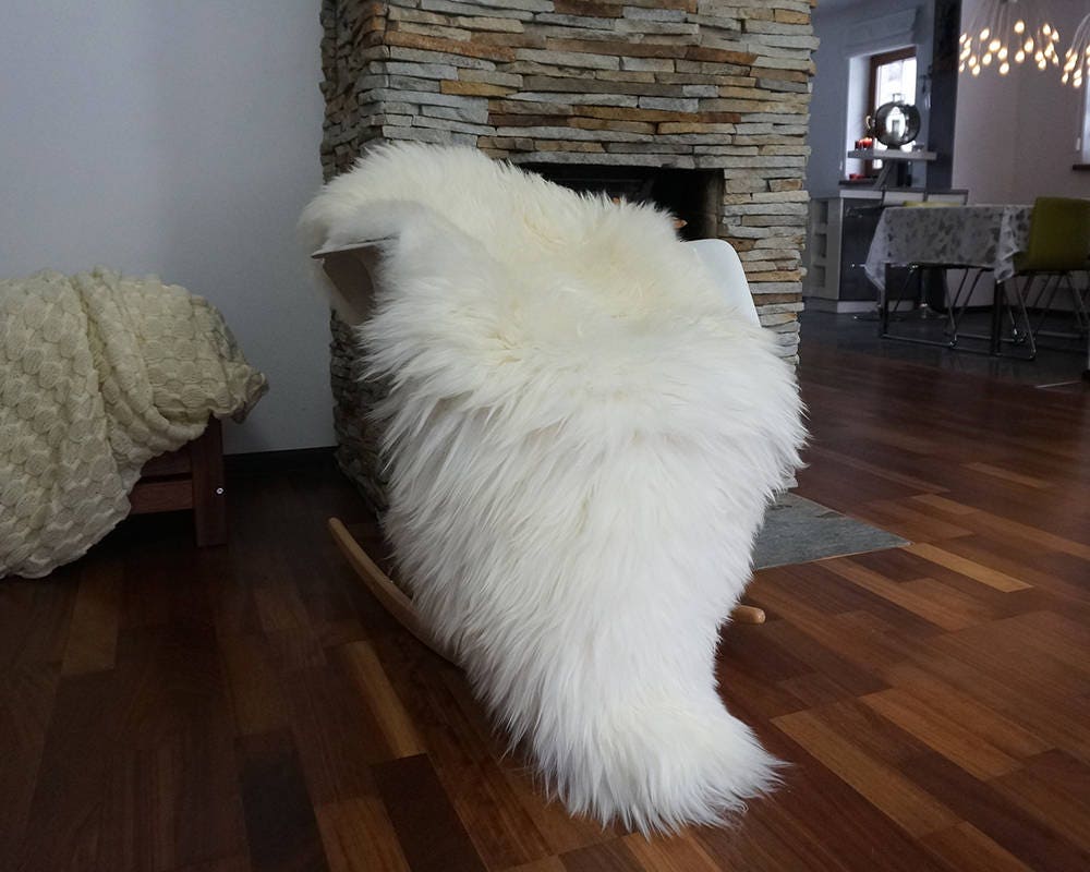 Original, Natural GIANT Rug X 50" x 28" White Genuine Natural Sheepskin Rugs Exclusive Rug Throw Rugs Carpet Outdoor Rugs Ch