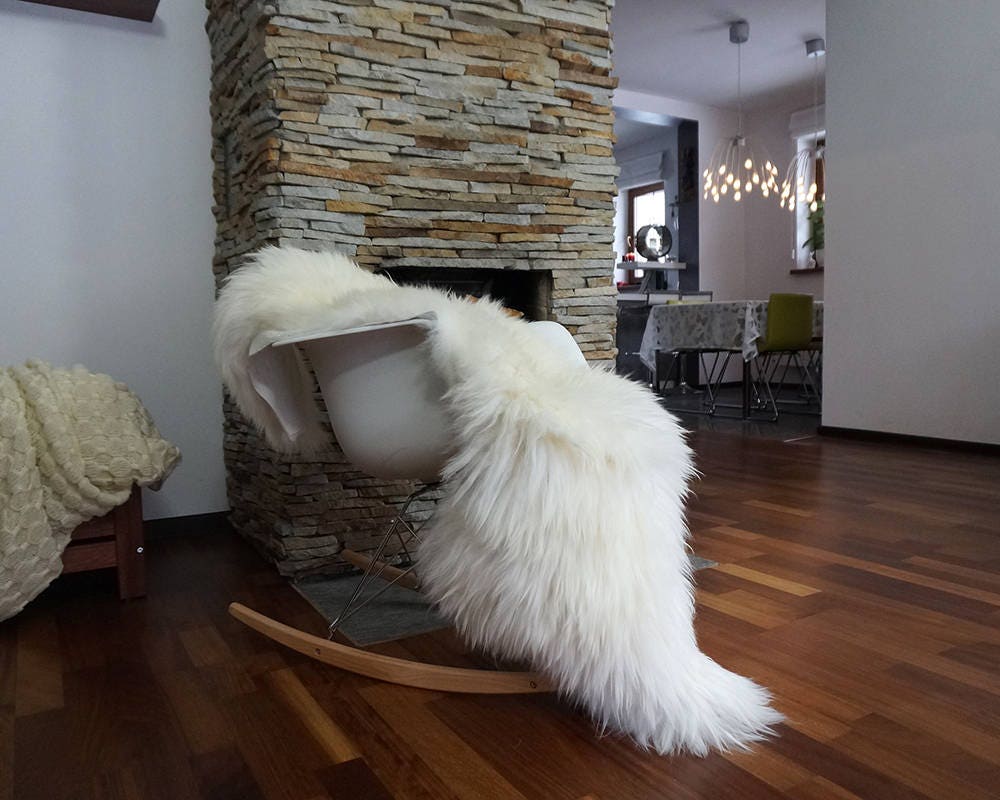 Original, Natural GIANT Rug X 50" x 28" White Genuine Natural Sheepskin Rugs Exclusive Rug Throw Rugs Carpet Outdoor Rugs Ch