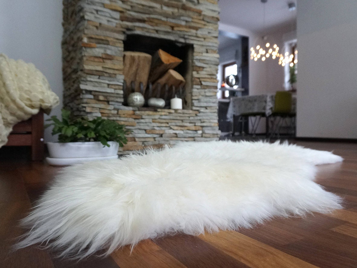 Original, Natural GIANT Rug X 50" x 28" White Genuine Natural Sheepskin Rugs Exclusive Rug Throw Rugs Carpet Outdoor Rugs Ch