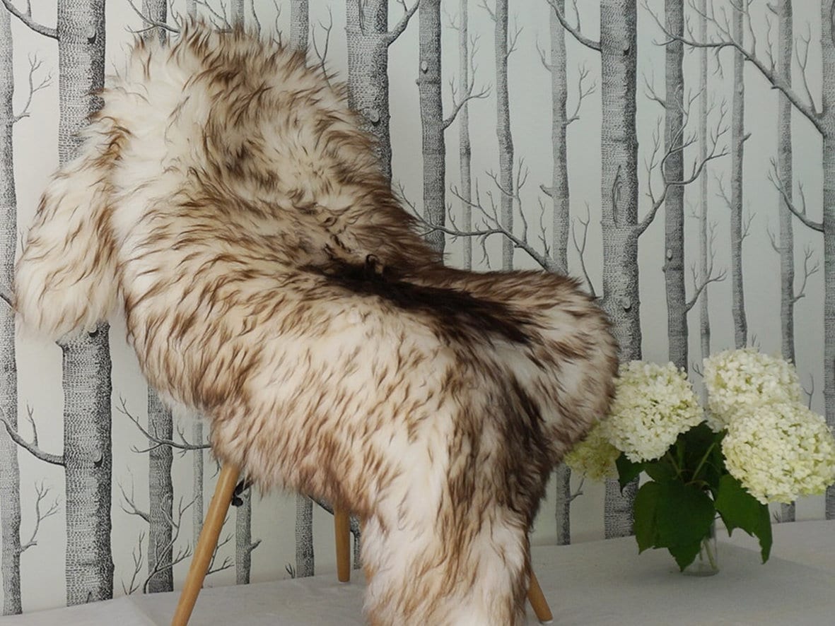 Original Brown Mouflon 50" x 30" Genuine Natural Sheepskin Genuine Natural Sheepskin Rugs Exclusive Rug Gray Rugs Outdoor Cheap Rugs