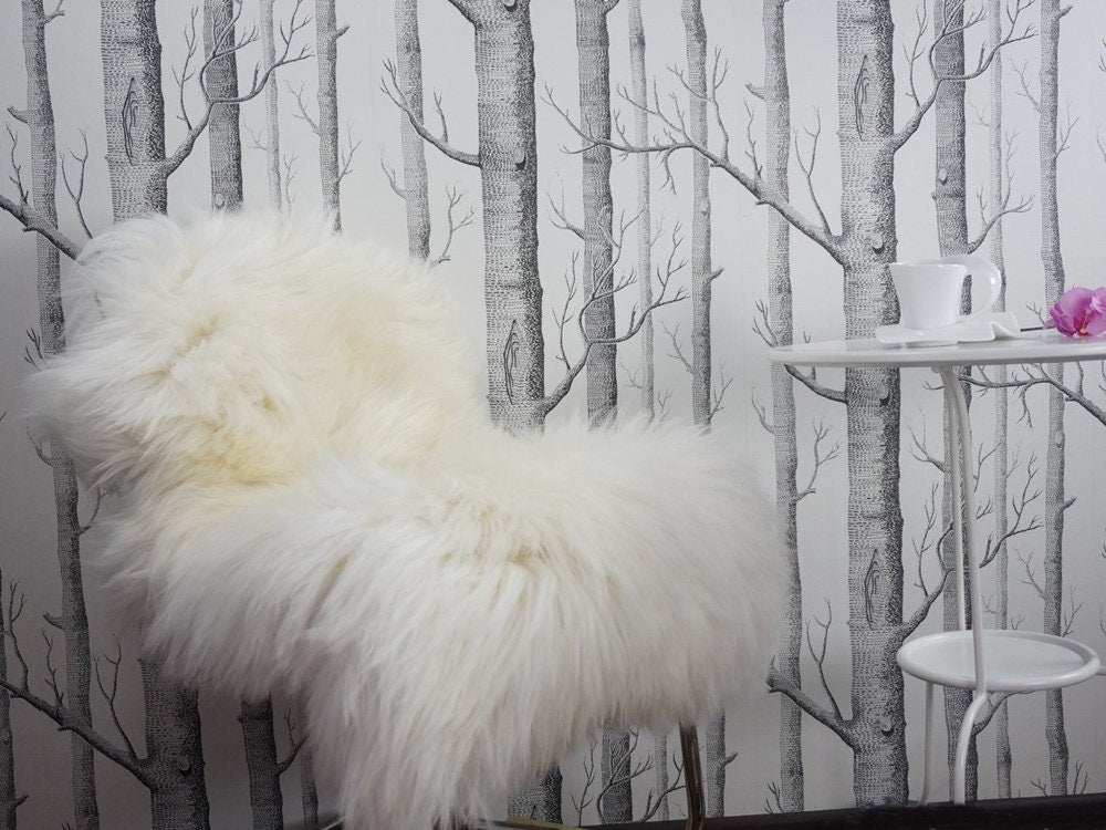 Original Big White Natural Sheepskin Rug Exclusive rug 46" x 26" Cheap Throw Rugs Rug For Sale Extremally Soft Shaggy Rug, Fur Rug
