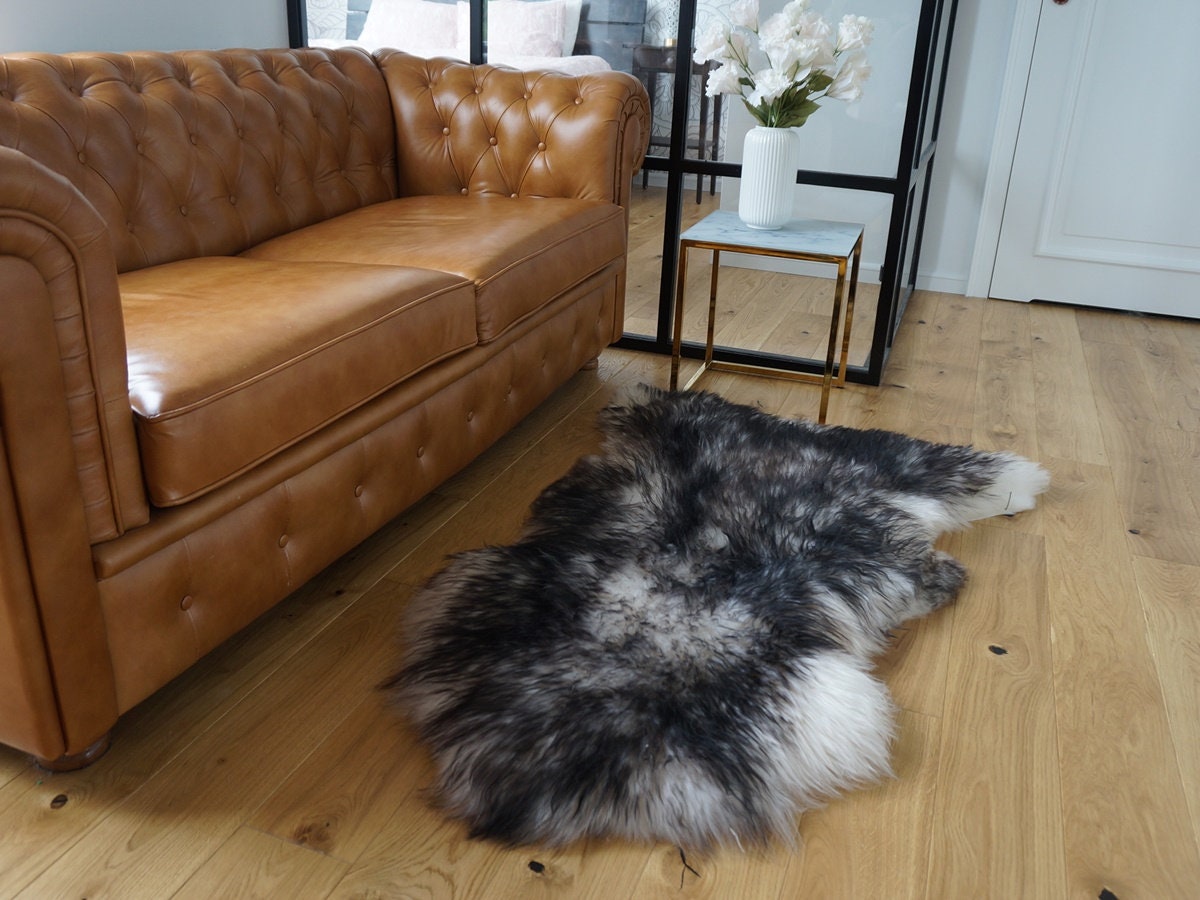 Original Black and White rug Mouflon Genuine Natural Sheepskin Genuine Natural Sheepskin Rugs Rug Throw Rugs Carpet Outdoor Cheap, Shag