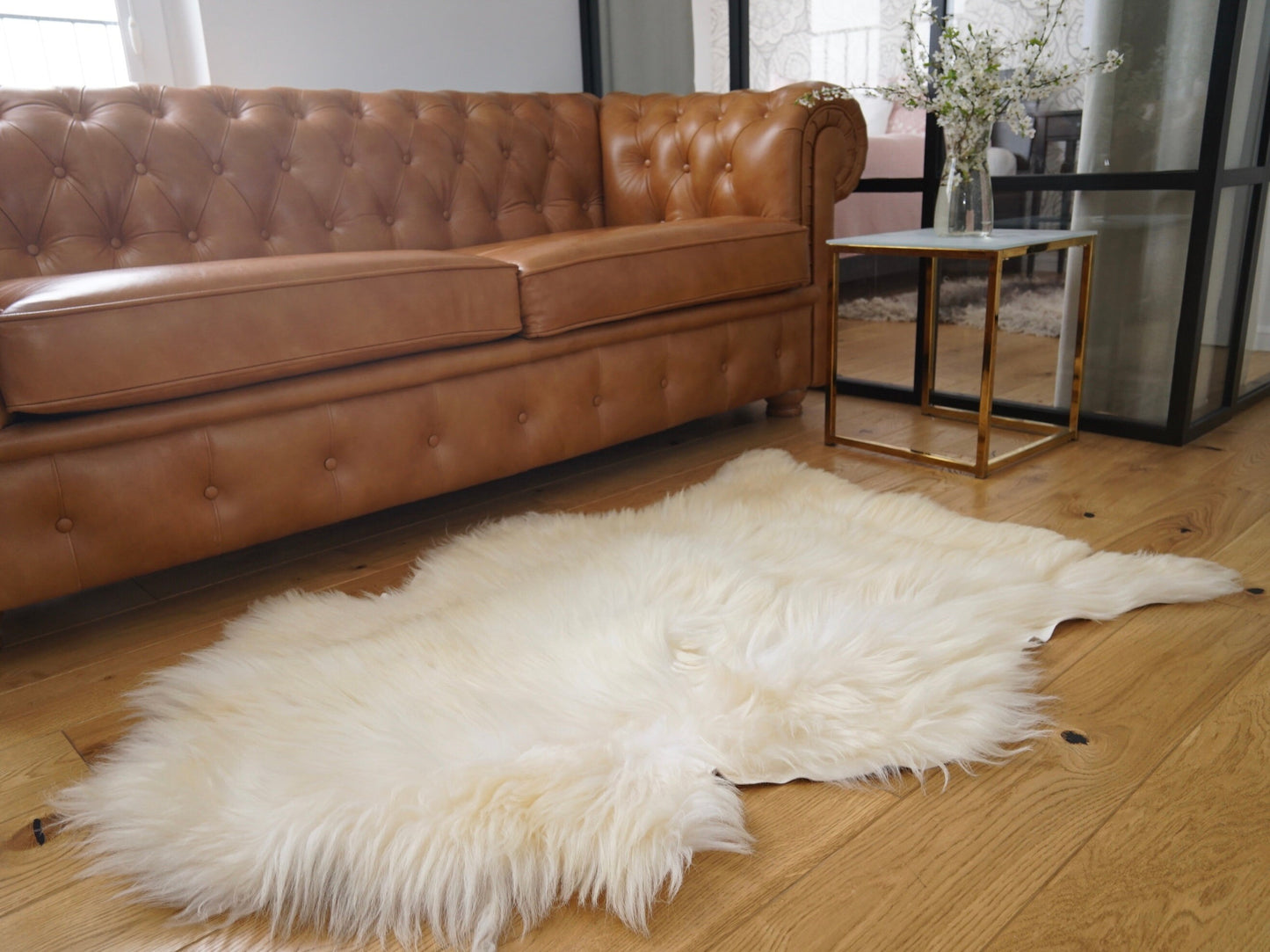 Original, Natural GIANT Rug 48" x 28" White Creamy Genuine Natural Sheepskin Rugs Exclusive Rug Throw Rugs Carpet Rugs Cheap Rugs Shag
