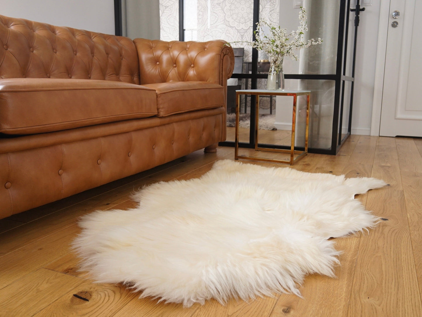 Original, Natural GIANT Rug 48" x 28" White Creamy Genuine Natural Sheepskin Rugs Exclusive Rug Throw Rugs Carpet Rugs Cheap Rugs Shag