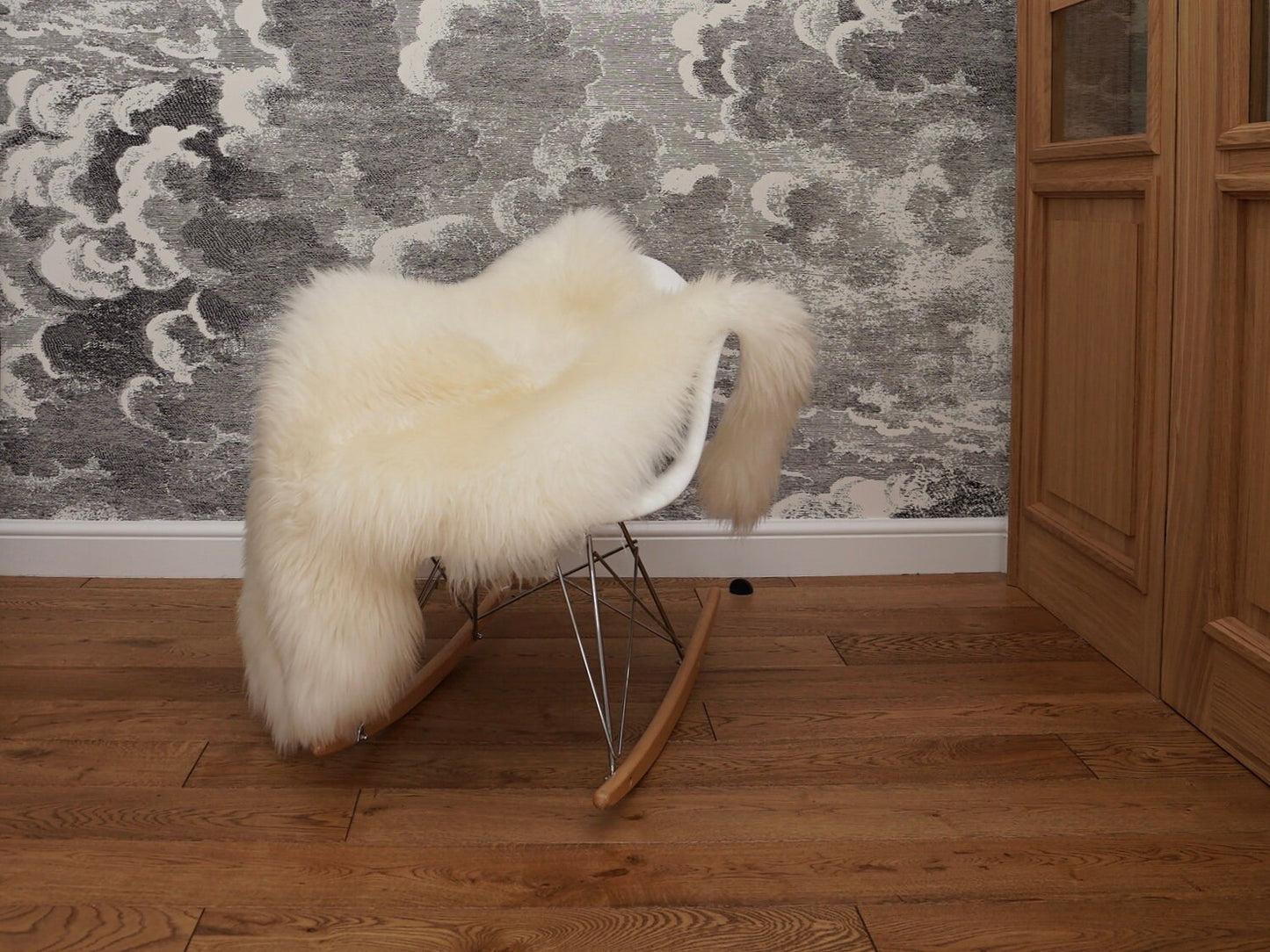 Original, Natural GIANT X White Genuine Natural Sheepskin Shag Rug Exclusive rug draped on chair bench cheap fur rug good gift