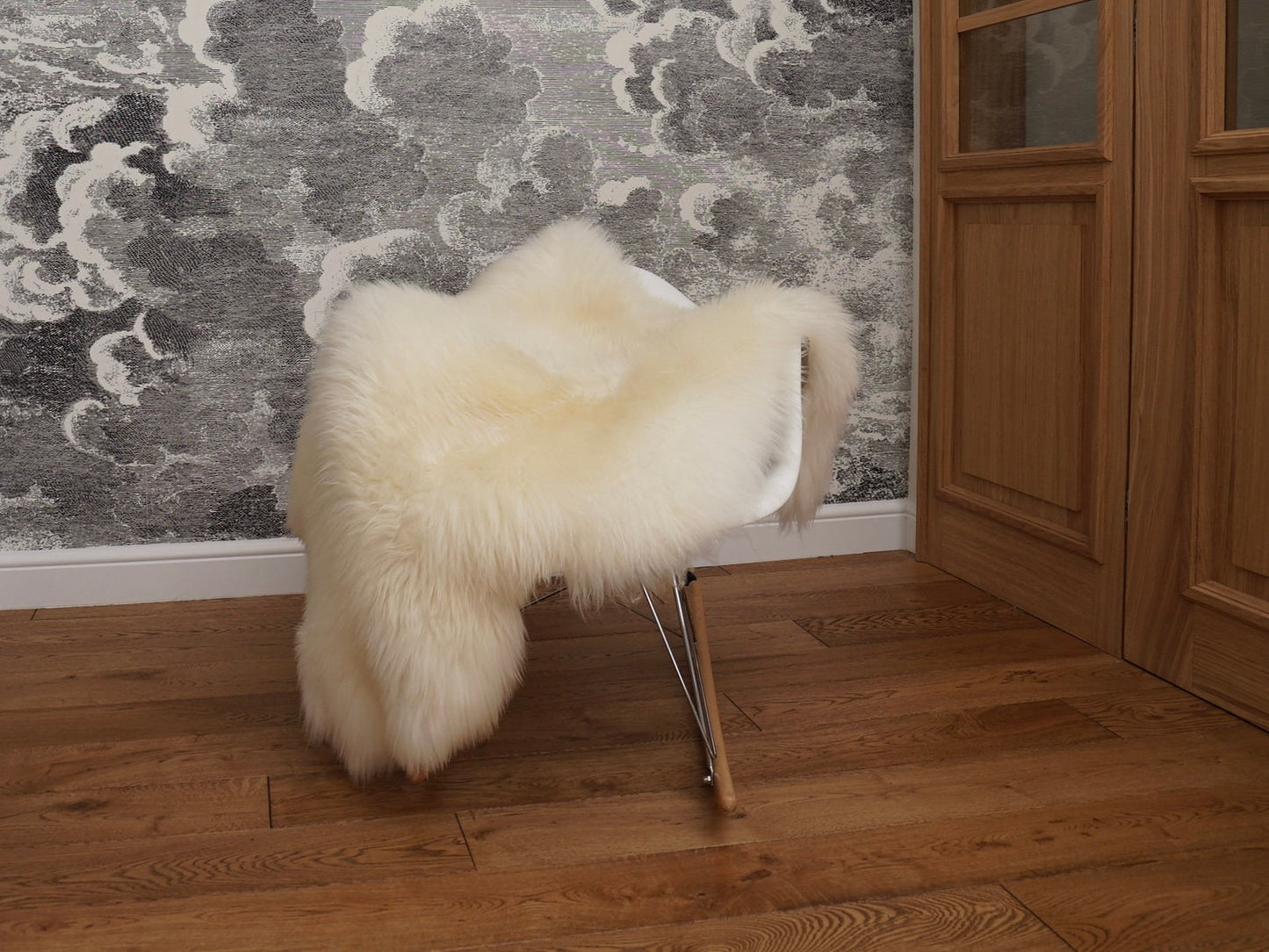 Original, Natural GIANT X White Genuine Natural Sheepskin Shag Rug Exclusive rug draped on chair bench cheap fur rug good gift