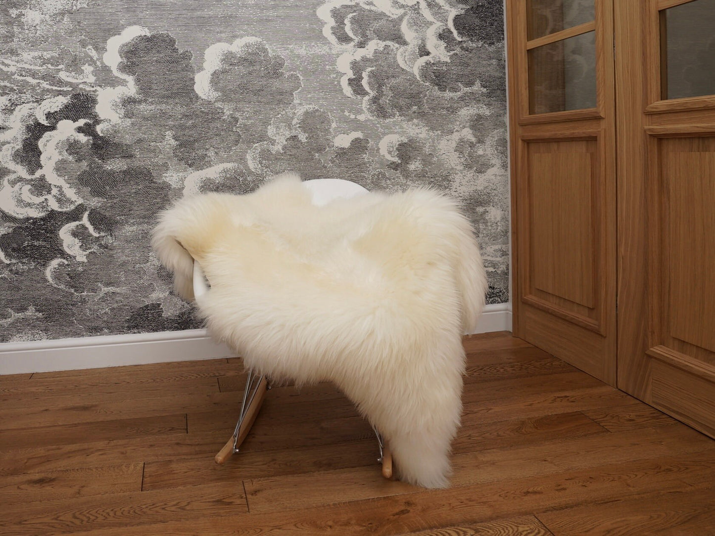 Original, Natural GIANT X White Genuine Natural Sheepskin Shag Rug Exclusive rug draped on chair bench cheap fur rug good gift