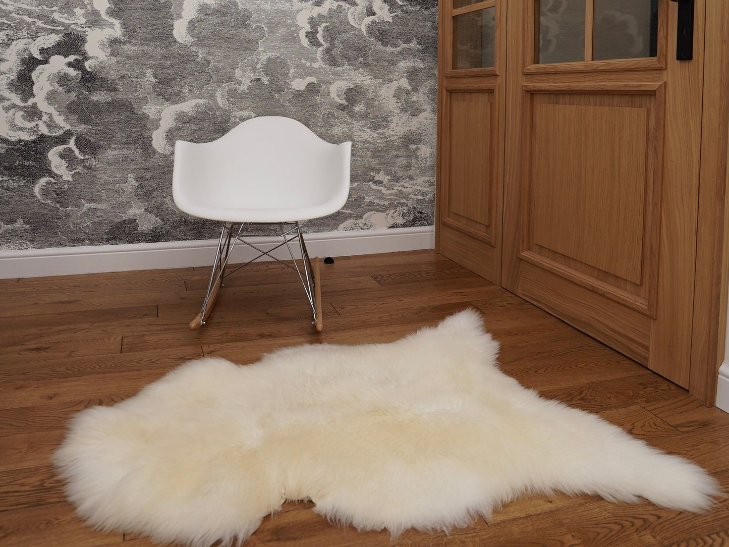 Original, Natural GIANT X White Genuine Natural Sheepskin Shag Rug Exclusive rug draped on chair bench cheap fur rug good gift
