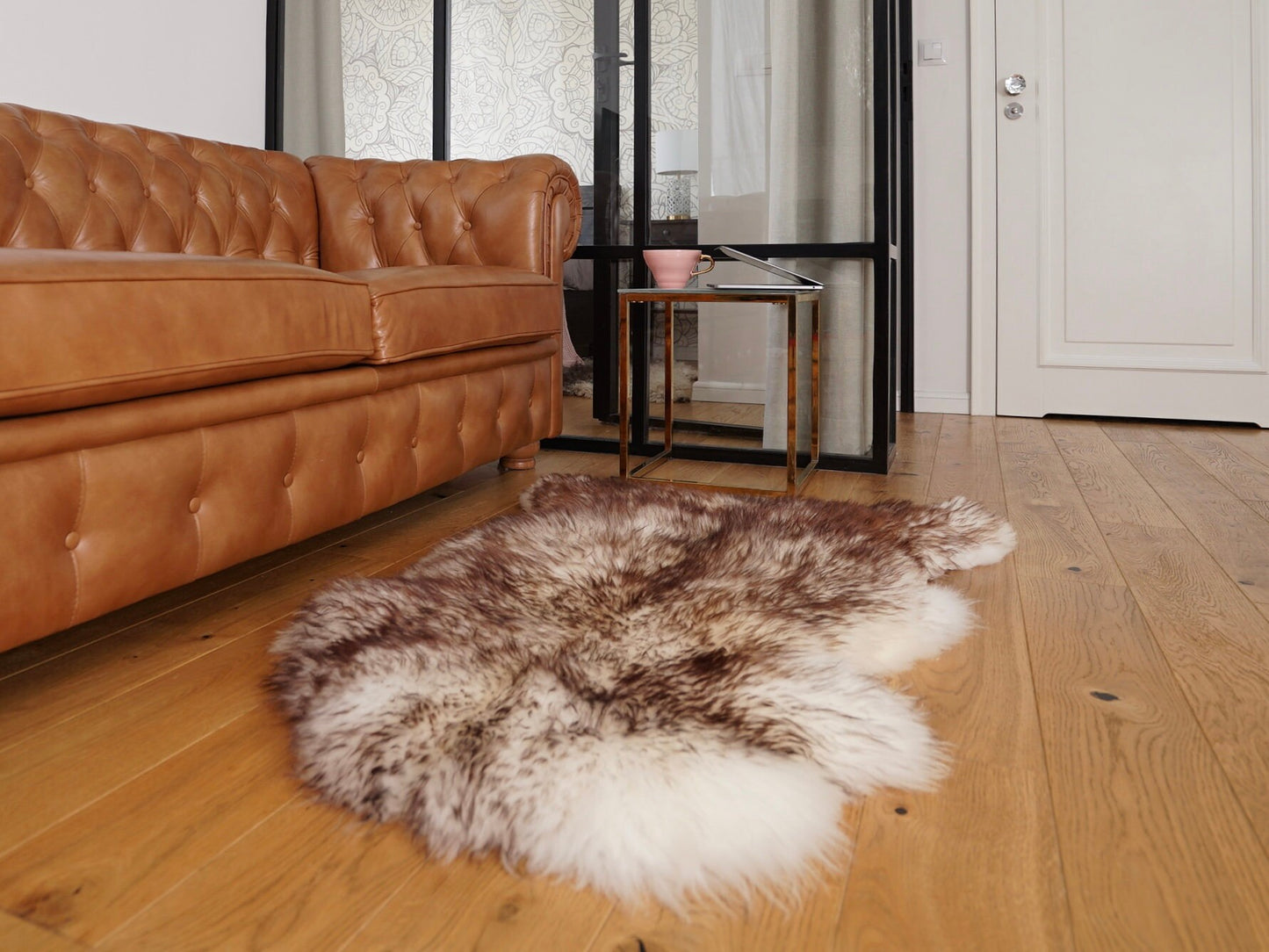 Original Brown Mouflon 48'' x 28'' Genuine Natural Sheepskin Rug Exclusive Lamb, Bathroom Rugs, Chair Throw, Scandinavian style