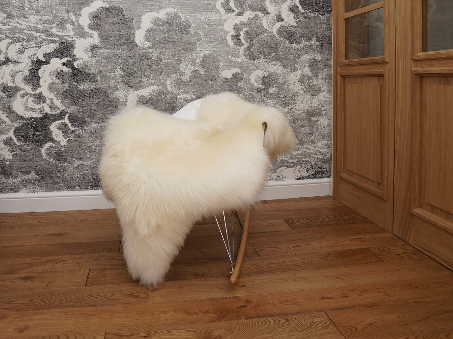 Original, Natural GIANT X White Genuine Natural Sheepskin Shag Rug Exclusive rug draped on chair bench cheap fur rug good gift