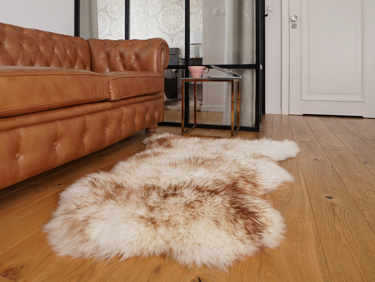Original Brown Mouflon X 48" x 28" Genuine Natural Sheepskin Genuine Natural Sheepskin Rugs Exclusive Rug Gray Rugs Outdoor Cheap R