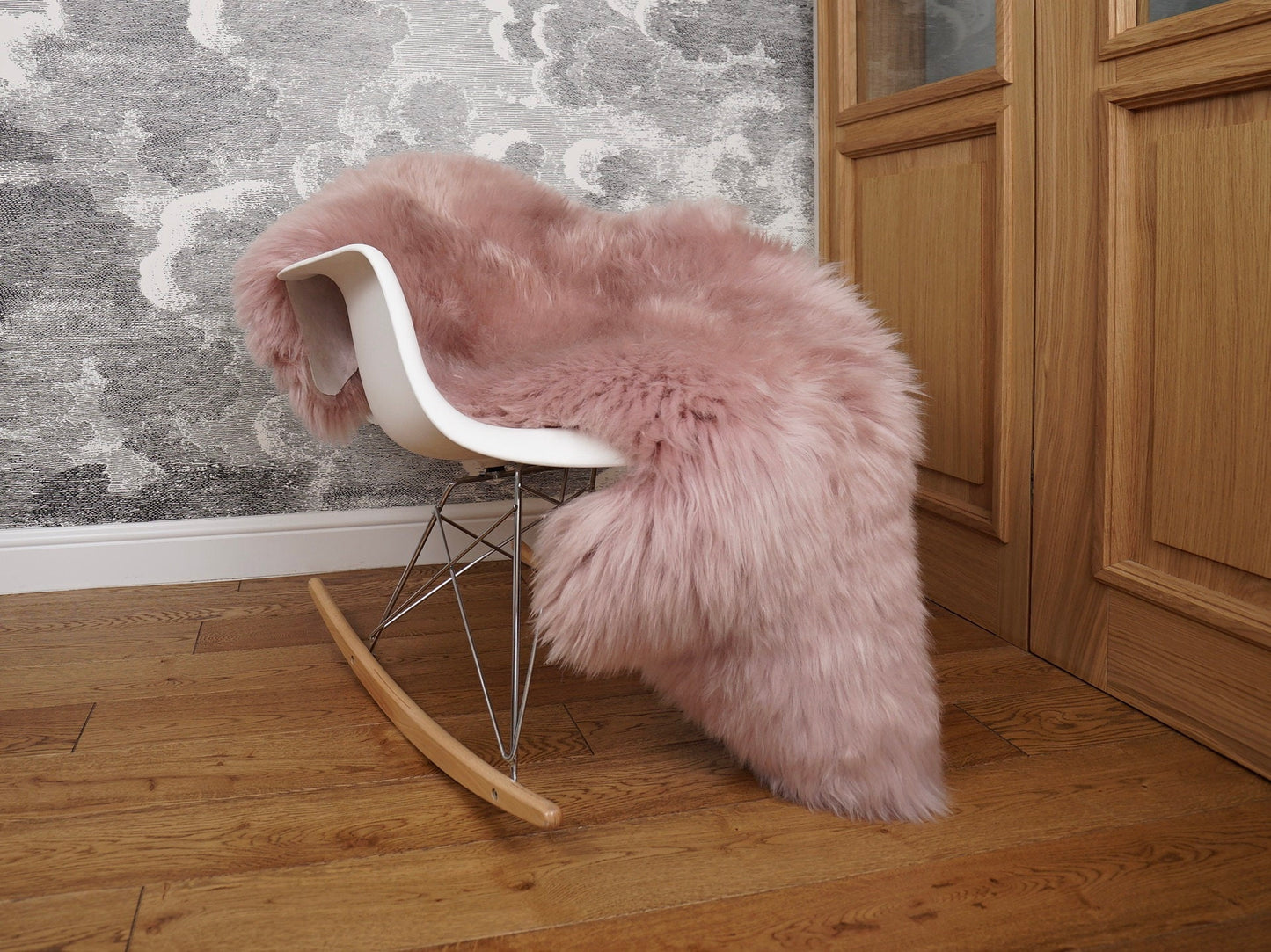 Original, Natural BIG Pink purple Genuine Natural Sheepskin Rug Exclusive rug
