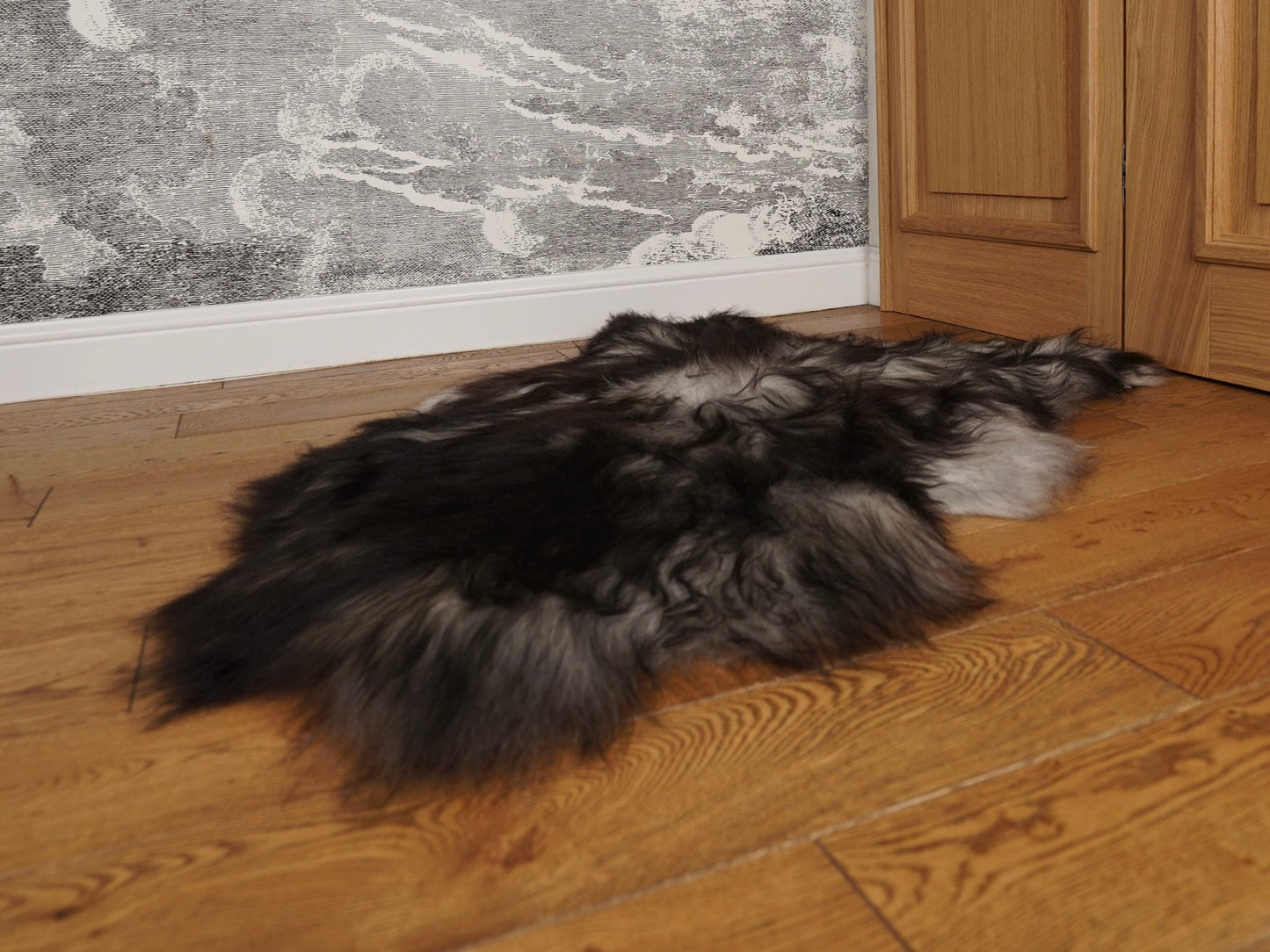 SHEEPSKIN Icelandic Grey Black, White Rug Genuine Natural Sheepskin XB8 Rug Rugs Carpet Outdoor Rugs Cheap Rugs Shag Grey Gray Rug Thro