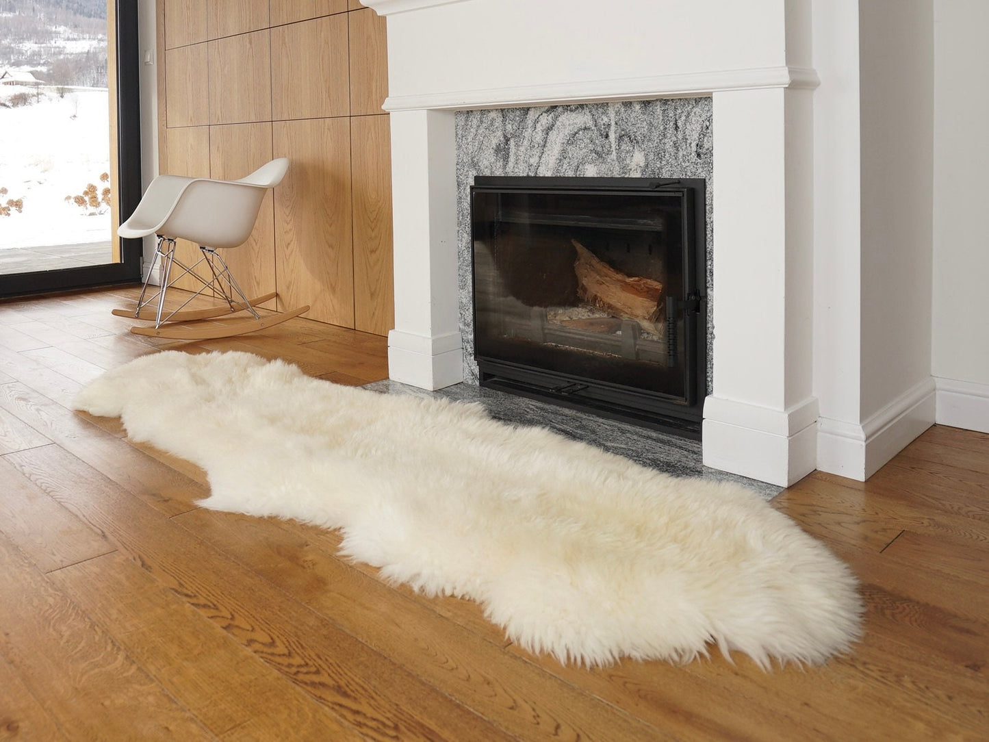 GIANT SHEEPSKIN Double XXL White cream Throw Genuine leather Sheep Skin 70 "x 26" Decorative rug Natural comfy, hair is very thick, shiny