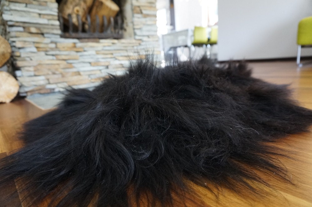 SHEEPSKIN ICELANDIC Grey X Black Rug Genuine Natural Sheepskin Rug Gray Rugs Carpet Outdoor Rugs Cheap Rugs Shag Black Gray Rug Throw