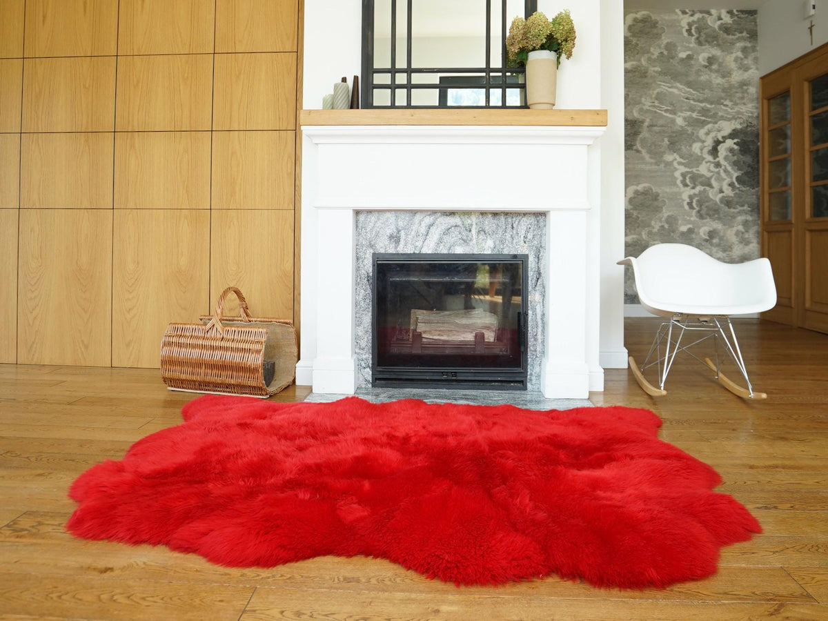 XXL Triple Genuine Sheepskin Rug, Mint Green Leather, Cozy Throw (64x46)