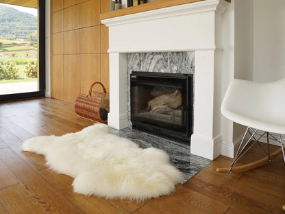 Genuine Sheepskin Throw, White Sheep Skin Rug, 50"x30", Home Decor