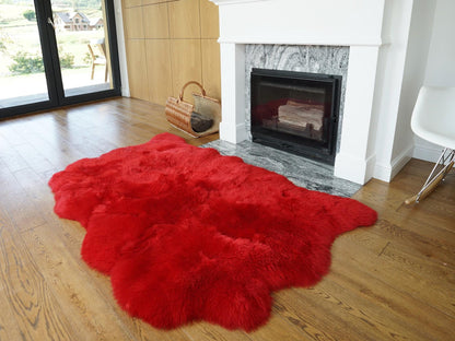 XXL Triple Genuine Sheepskin Rug, Mint Green Leather, Cozy Throw (64x46)