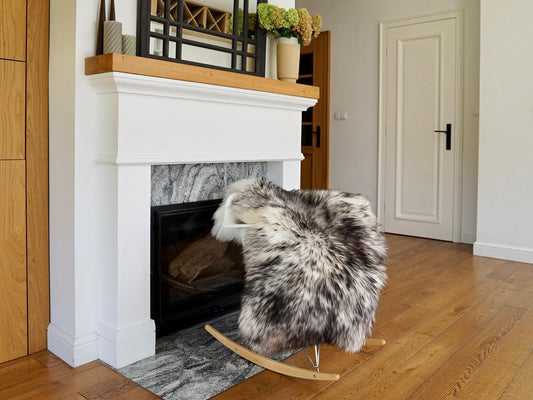 BIG SHEEPSKIN Mouflon Throw Genuine leather Sheep Skin Decorative rug 50x 30" comfy, cozy, hair is very thick, shiny !
