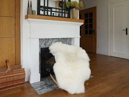 Genuine Sheepskin Throw, White Sheep Skin Rug, 50"x30", Home Decor