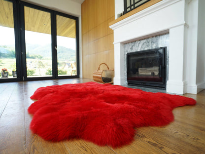 XXL Triple Genuine Sheepskin Rug, Mint Green Leather, Cozy Throw (64x46)
