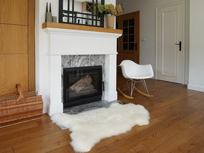 Genuine Sheepskin Throw, White Sheep Skin Rug, 50"x30", Home Decor
