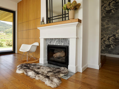BIG SHEEPSKIN Mouflon Throw Genuine leather Sheep Skin Decorative rug 50x 30" comfy, cozy, hair is very thick, shiny !