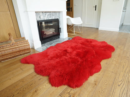 XXL Triple Genuine Sheepskin Rug, Mint Green Leather, Cozy Throw (64x46)