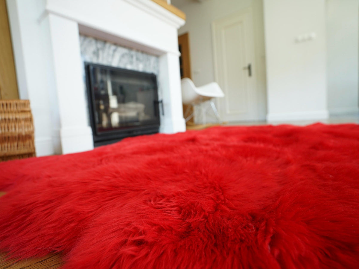 XXL Triple Genuine Sheepskin Rug, Mint Green Leather, Cozy Throw (64x46)