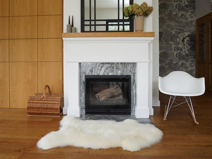 Genuine Sheepskin Throw, White Sheep Skin Rug, 50"x30", Home Decor