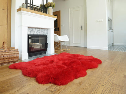 XXL Triple Genuine Sheepskin Rug, Mint Green Leather, Cozy Throw (64x46)
