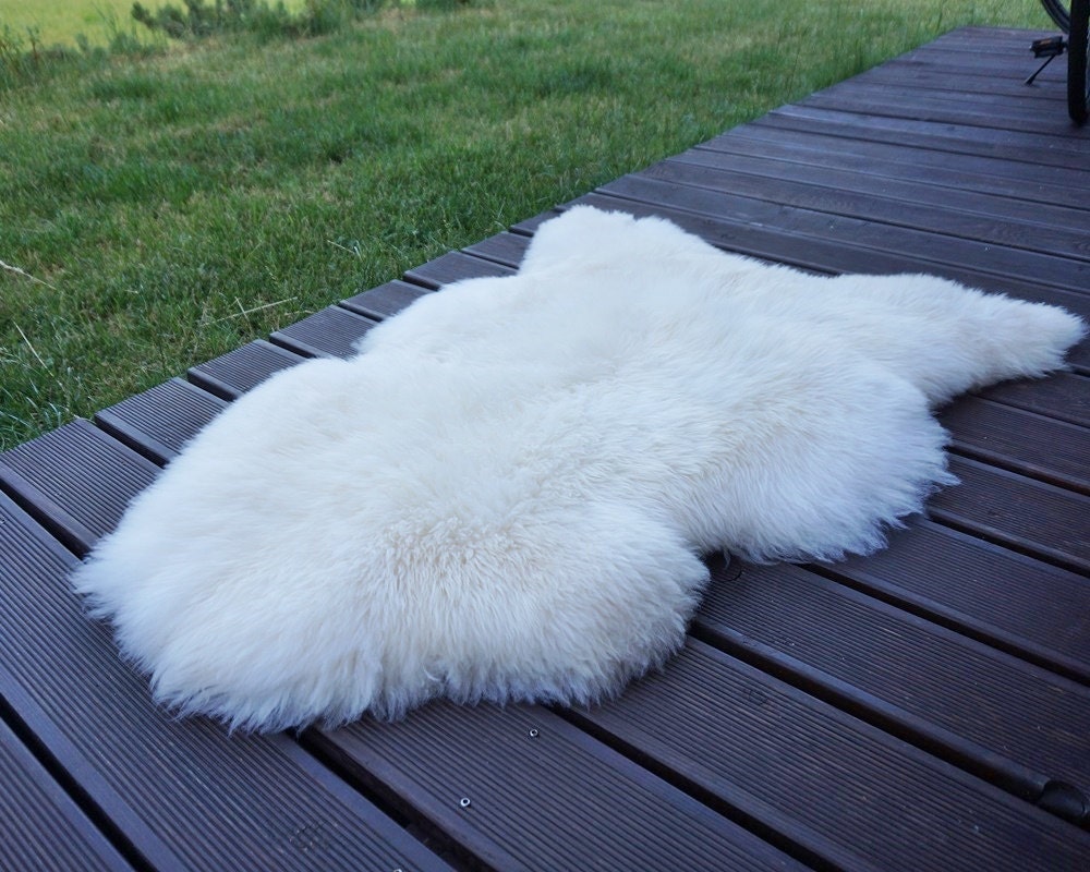 Original BIG Xl White Genuine Natural Sheepskin Rug Exclusive rug, Large Sheepskin Cat Bed, Woolen Cat Bed Mat, Pet Cat