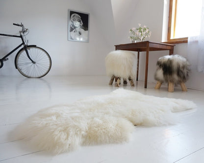 Big Gray Rugs White Sheepskin Rug 48'' x 28'' Sheepskin Throw Cheap Rugs Super Soft Long Fur Shag Rugs, Pelt, Throw Rugs, Scandinavian Style