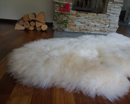 Original, Natural GIANT Rug X  50" x 28" White Genuine Natural Sheepskin Rugs Exclusive Rug Throw Rugs Carpet Outdoor Rugs Cheap Rugs Shag