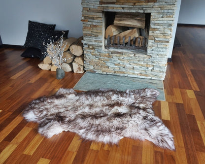 Original Brown Mouflon   Genuine Natural Sheepskin Genuine Natural Sheepskin Rugs Exclusive Rug Throw Rugs Carpet Outdoor Cheap Rugs Shag