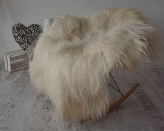 SHEEPSKIN ICELANDIC Cream XXL 50" x 30'' Rug Genuine Natural Sheepskin Area Rugs Carpet Draped on Chairs Cheap Rugs Shag Area Rug Throw