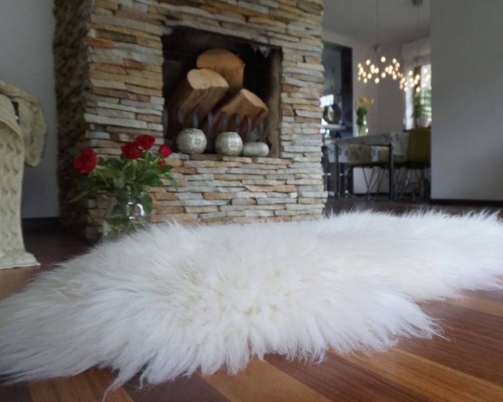 Original, Natural GIANT Rug 50" x 28" White Genuine Natural Sheepskin Rugs Exclusive Rug Throw Rugs Carpet Outdoor Rugs Cheap Rugs Shag