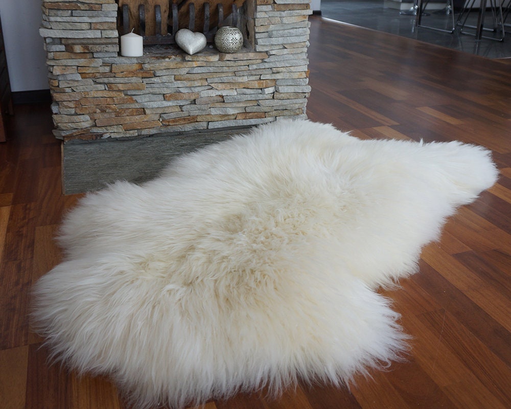 SUPER THICK! White Genuine Natural Sheepskin Rug White Genuine Natural Rugs Rug Gray Rugs Carpet Outdoor Rugs Cheap Rugs, Scandinavian Style