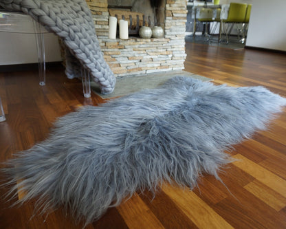 SHEEPSKIN Icelandic Grey   Grey Rug Genuine Natural Sheepskin Rug Gray Rugs Carpet Outdoor Rugs Cheap Rugs Shag Grey Gray Rug Thro