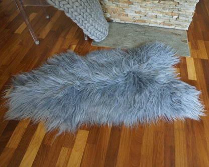 SHEEPSKIN Icelandic Grey   Grey Rug Genuine Natural Sheepskin Rug Gray Rugs Carpet Outdoor Rugs Cheap Rugs Shag Grey Gray Rug Thro