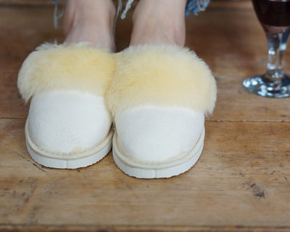 Womens Sheepskin Shearling Slippers Boots for Women House Sheepskin Slippers Handmade Shoes 100% Wool Slippers ugg style Best