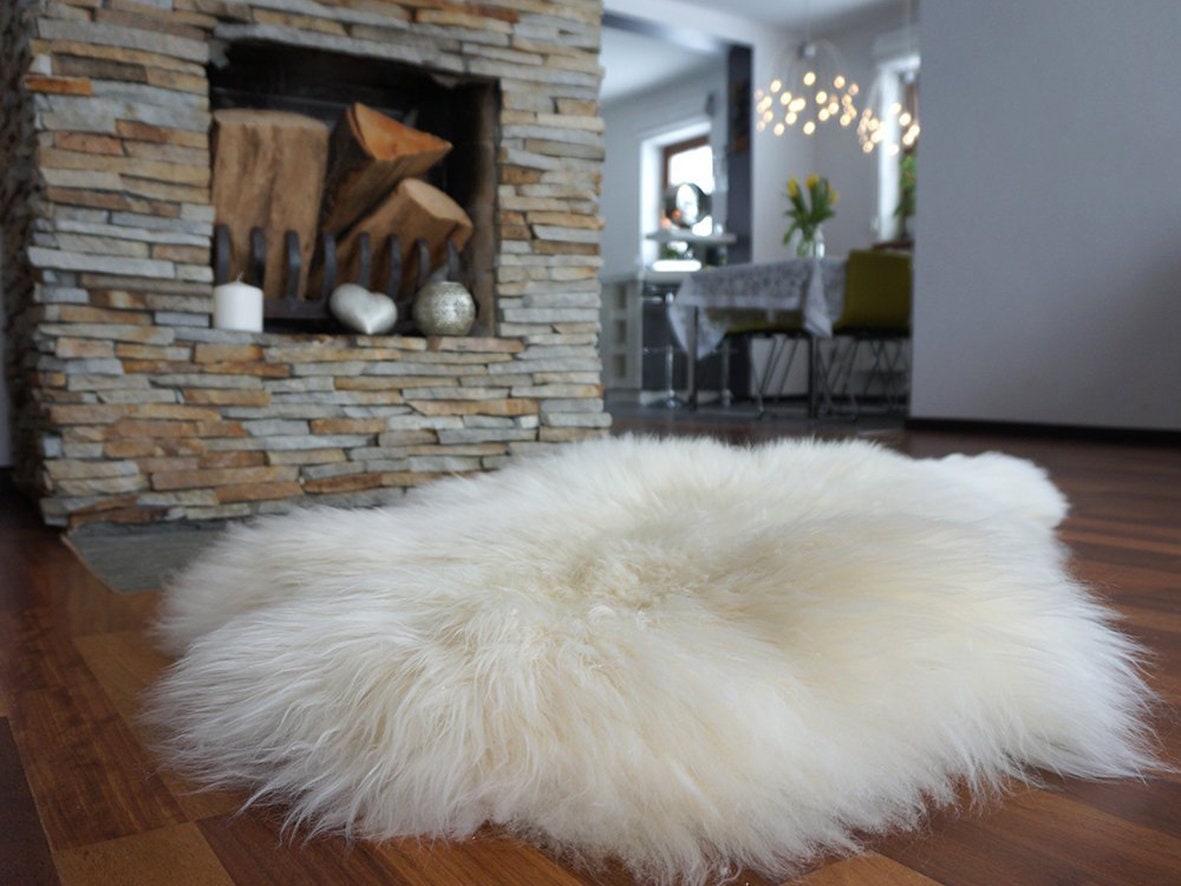 SUPER THICK! White Genuine Natural Sheepskin Rug White Genuine Natural Rugs Rug Gray Rugs Carpet Outdoor Rugs Cheap Rugs, Scandinavian Style